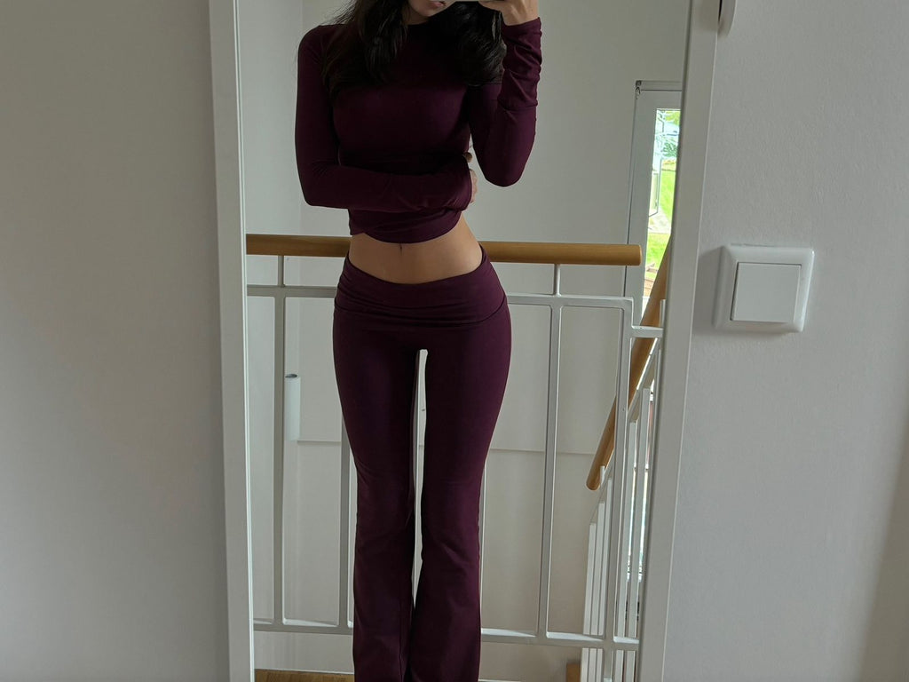 Hourglass grenat longues manches