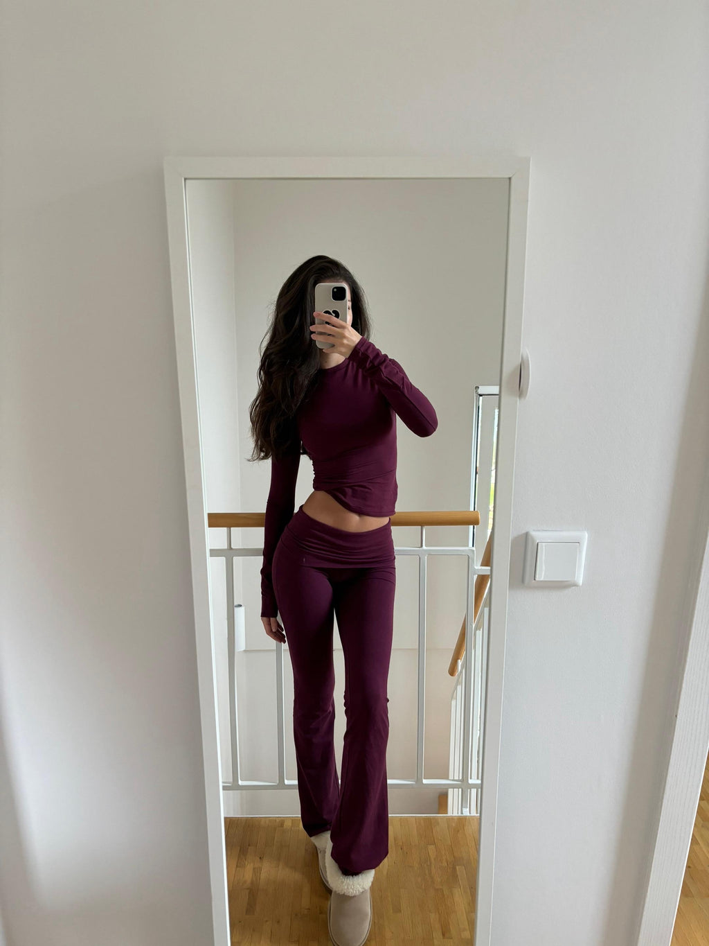 Hourglass grenat longues manches