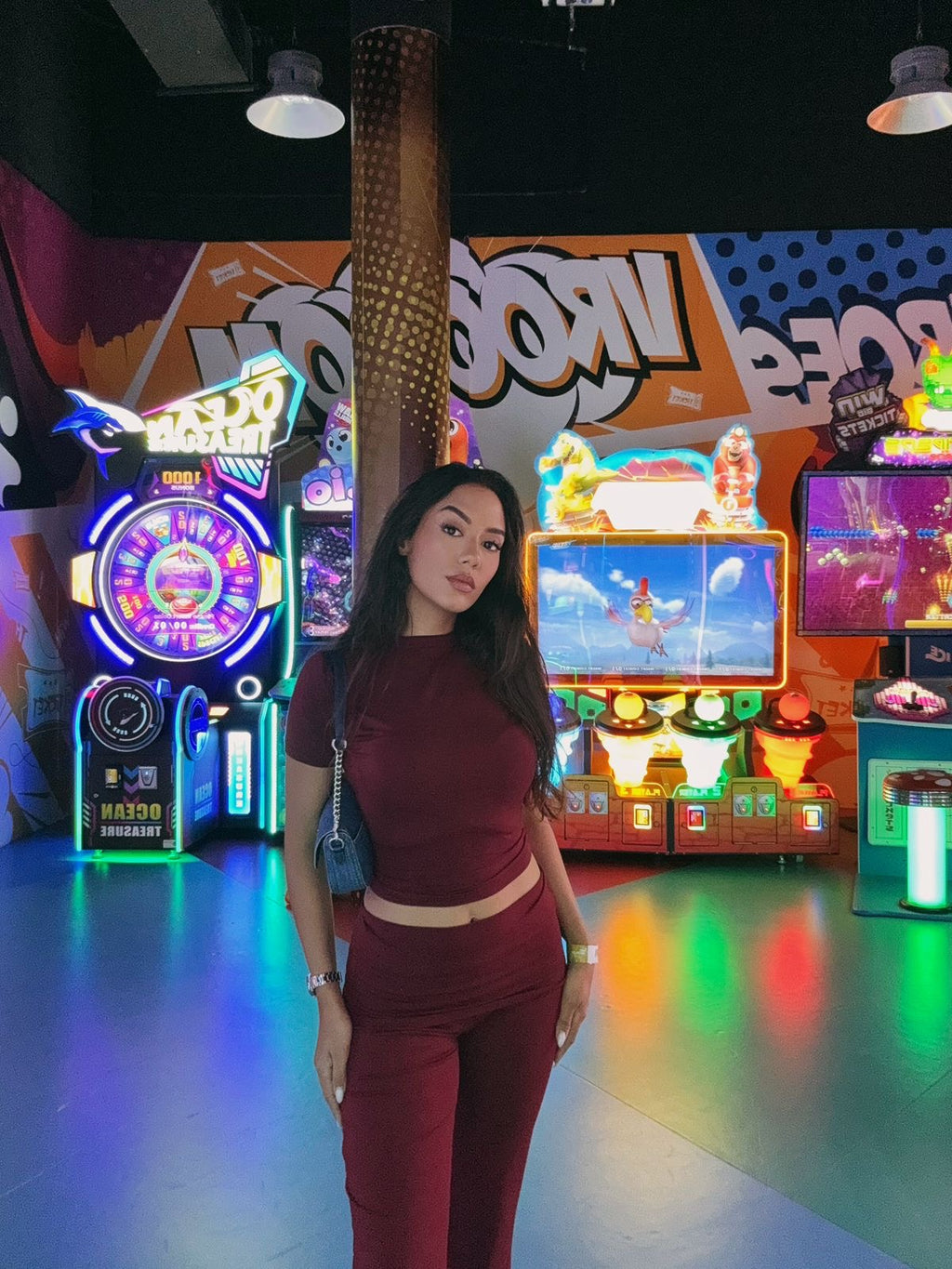 Ensemble Hourglass en grenat