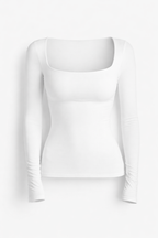 Haut Outline - Top Décolleté Carré - Blanc / White