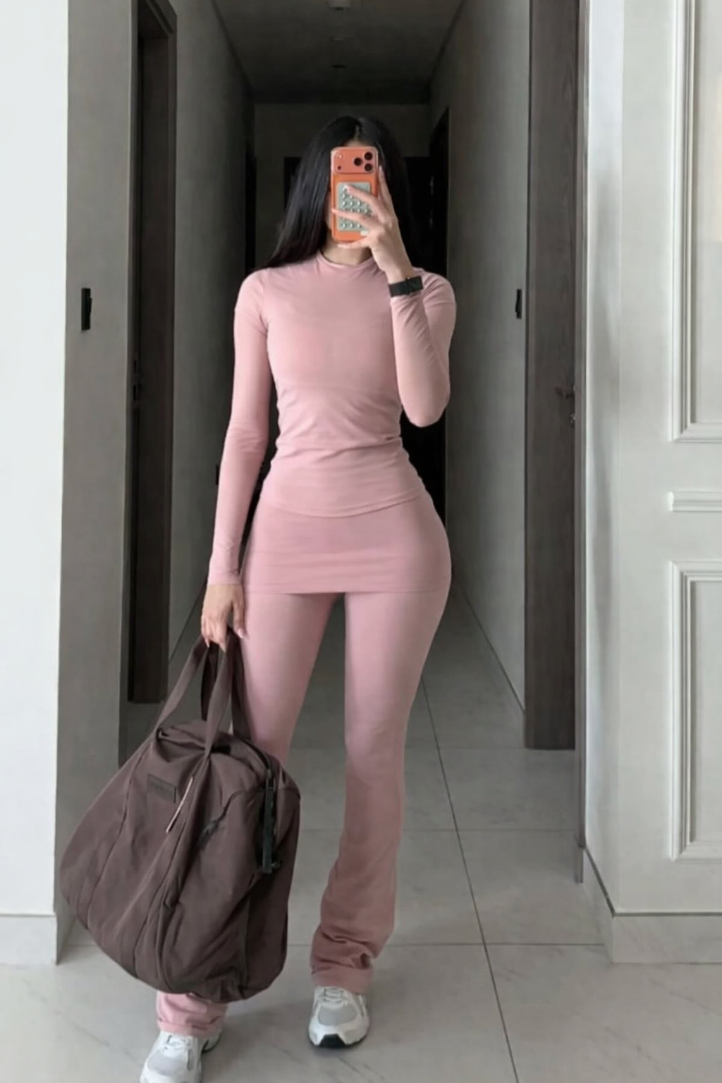 Set Hourglass Mauve longues manches