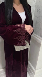 Abaya ‘Yacouta’ en grenat