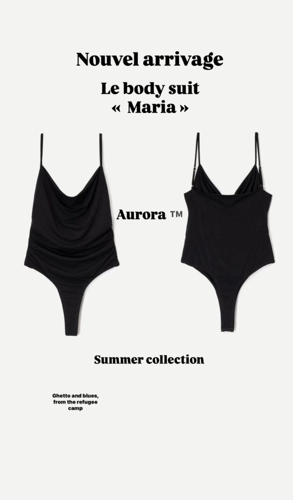Top Maria — Body noir à bretelles ajustables
