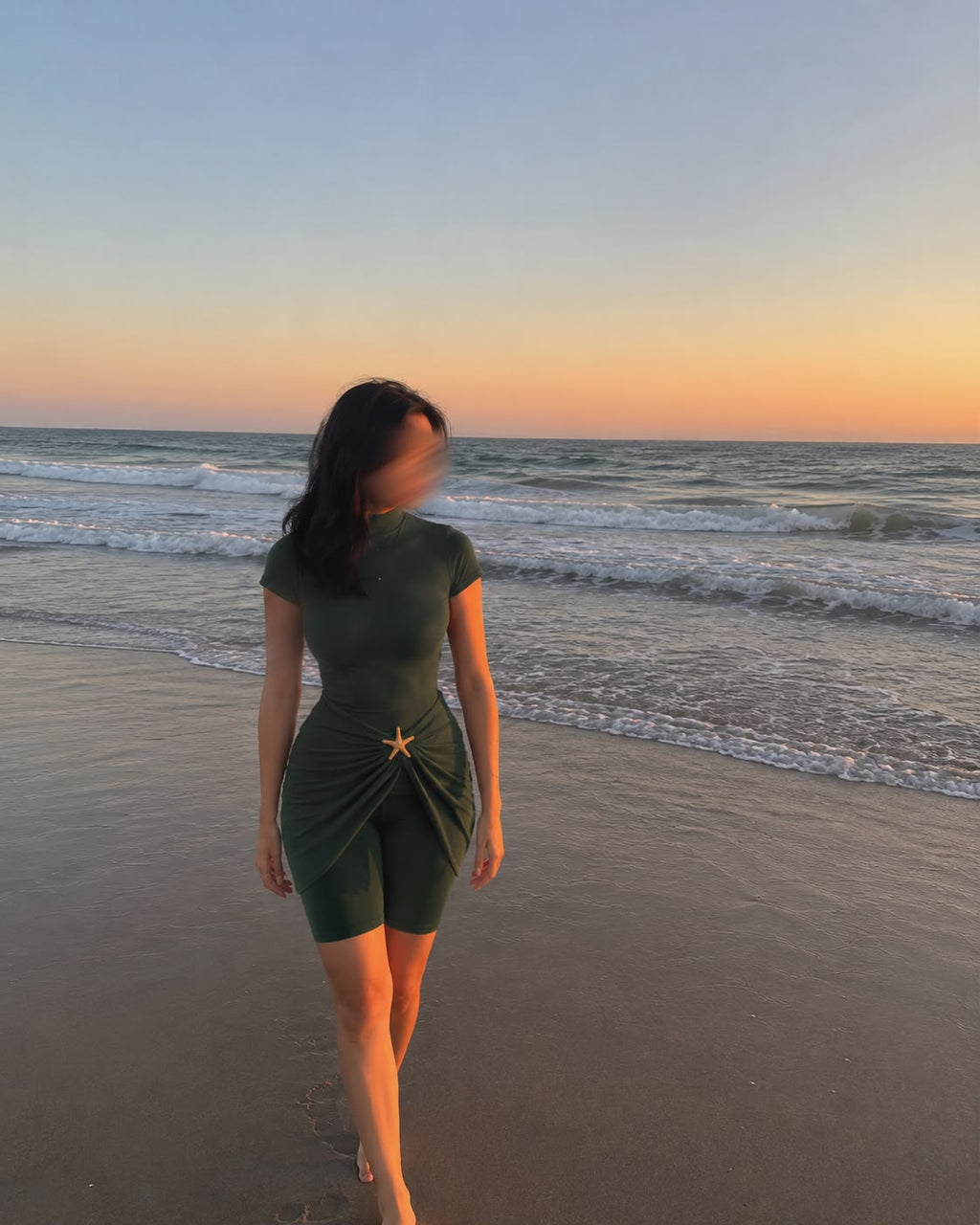Burkini short et cache-maillot en vert (OUR NEW BEST SELLER)