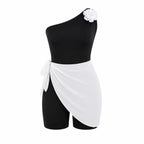Burkini Flora avec cache maillot- Noir et Blanc
