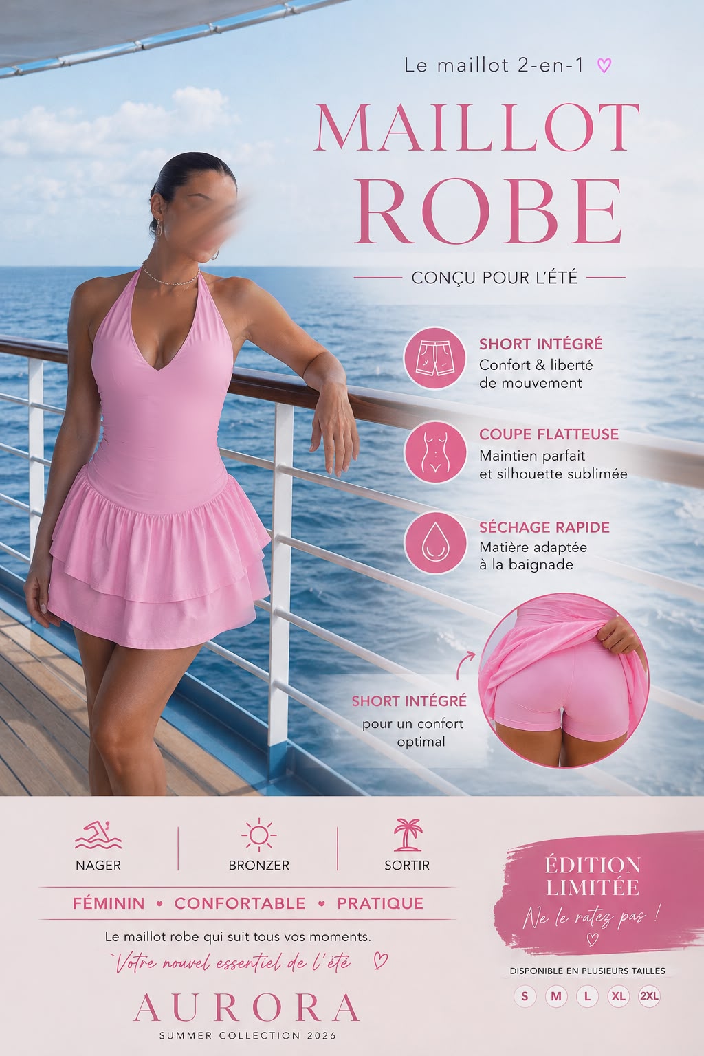 Tankini rose Barbie