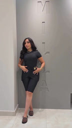 Burkini short et cache-maillot en noir